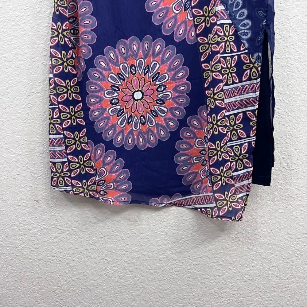 NEW Desigual Vest Kiroga Mini Dress Floral Print in Navy Blue Size small - Picture 4 of 13